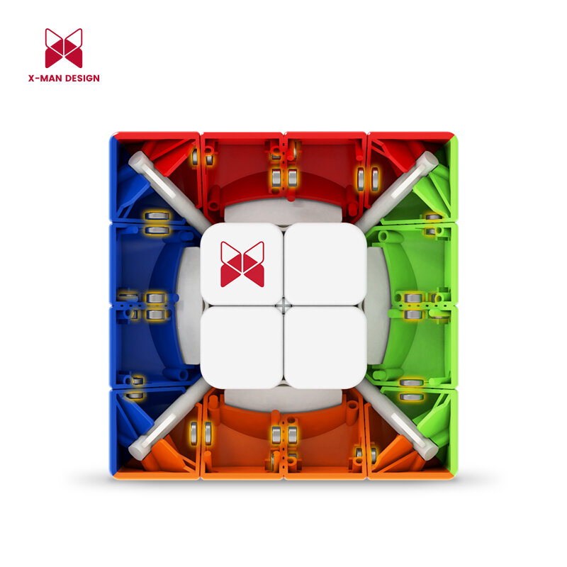 Cubefun-QiYi XMD replMeng 4x4 M Cube, QiYi XMD Ambition, 4x4 Stickerless X-Man Magic Cube, Magnetic 4x4x4 Ambition Puzzles Cubo
