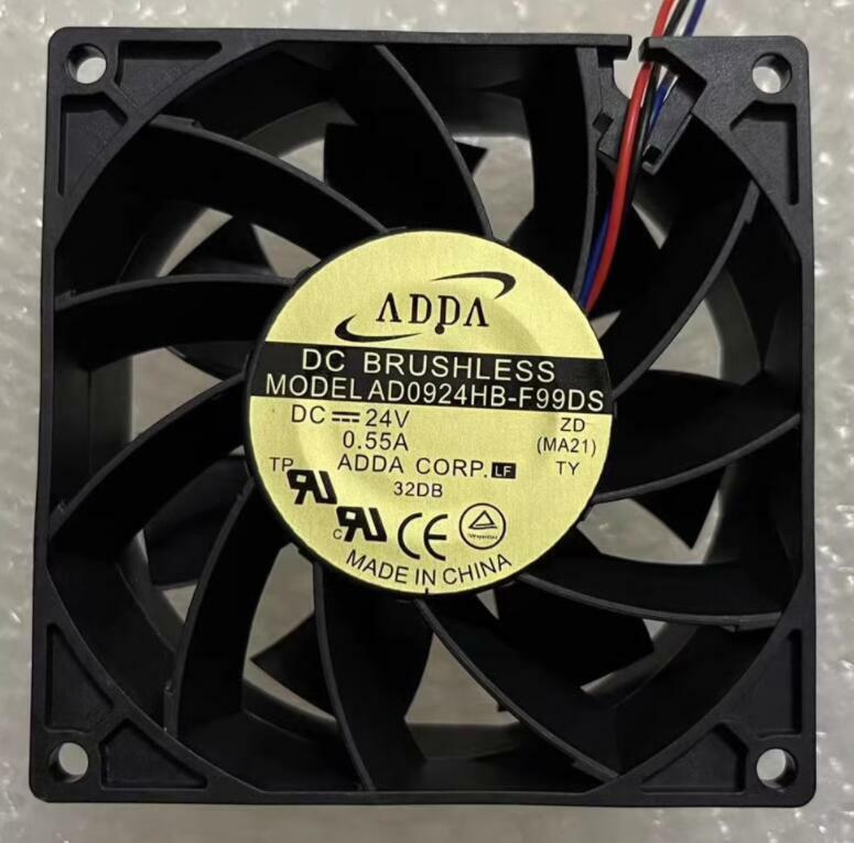 ADDA AD0924HB-F99DS DC 냉각 선풍기, 3 선 서버, 24V, 0.55A, 90x90x38mm