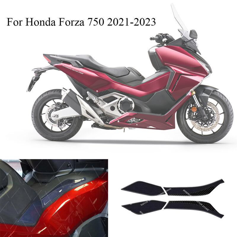 Motocicleta 3D Gel Resina Adesivos, Lados de Proteção, Footboard, Honda Forza 750, 2021-2023