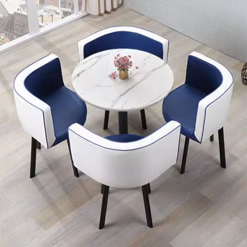 Luksusowe, nowoczesne zestawy do stolik kawowy do salonu herbaty szkło marmurowe stoliku do kawy francuskie krzesło meble Muebles De Cafe