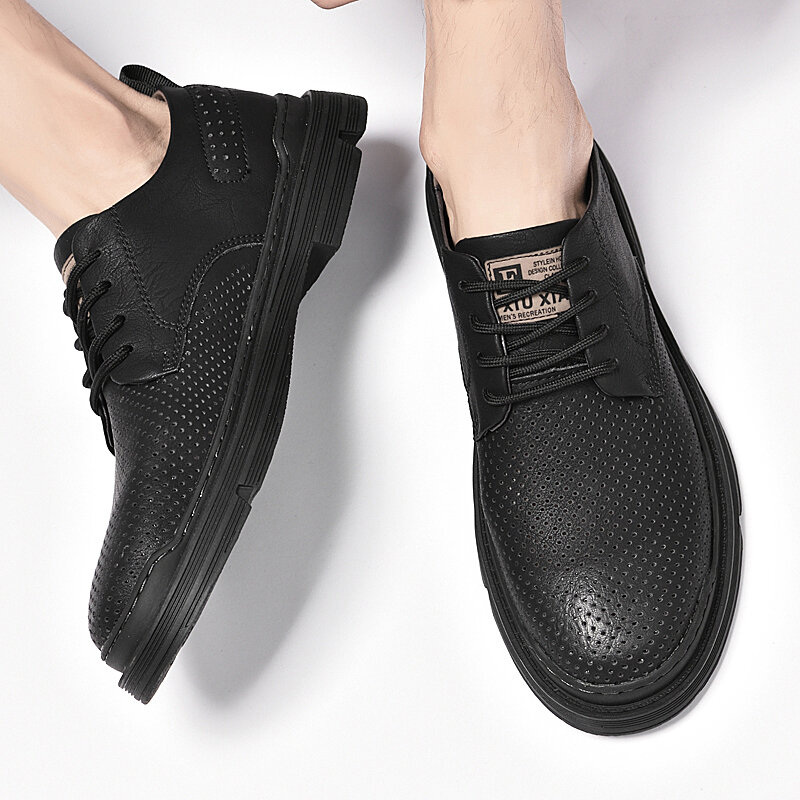 Zomer Nieuwe Designer Heren Lederen Schoenen Trend Luxe Merk Zakelijke Lederen Schoenen Vrijetijdsschoenen Lederen Gesp Heren Loafers