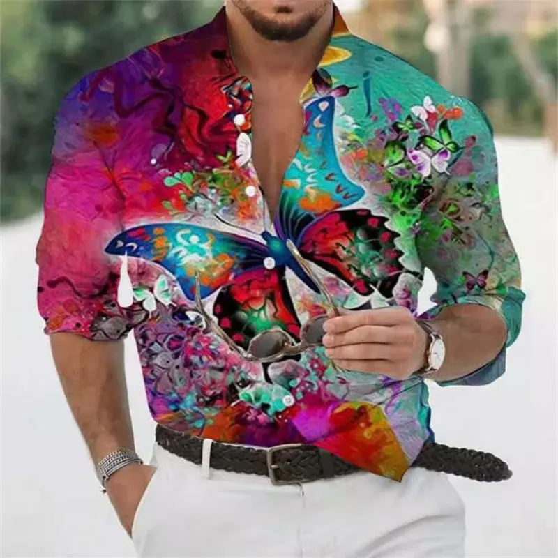 남성용 캐주얼 태슬 나비 라펠 세트 골드 이너 셔츠, 야외 스포츠 파티 용수철, 2023 여름 신상 패션