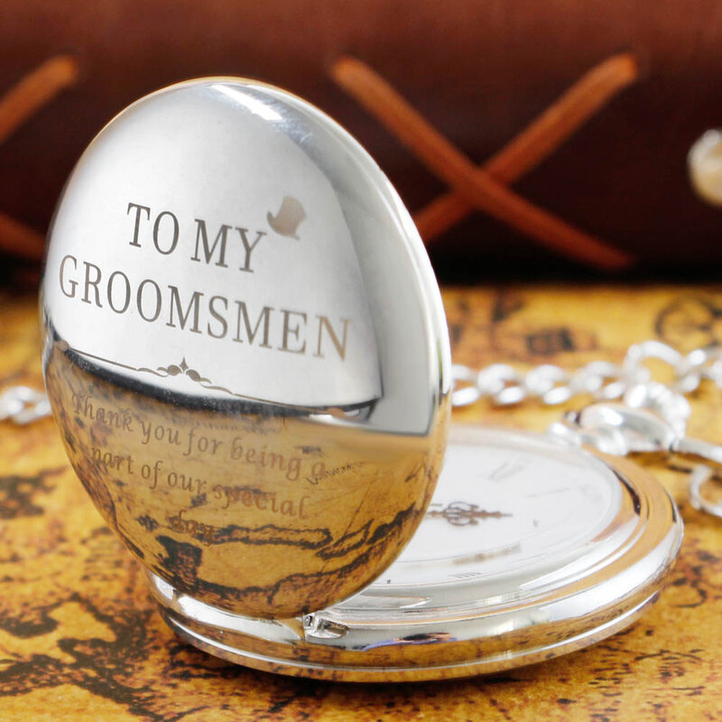 Montre de poche «To My Groomsman», collier pendentif, Quartz, cadeau d'anniversaire, de mariage, nouvelle collection