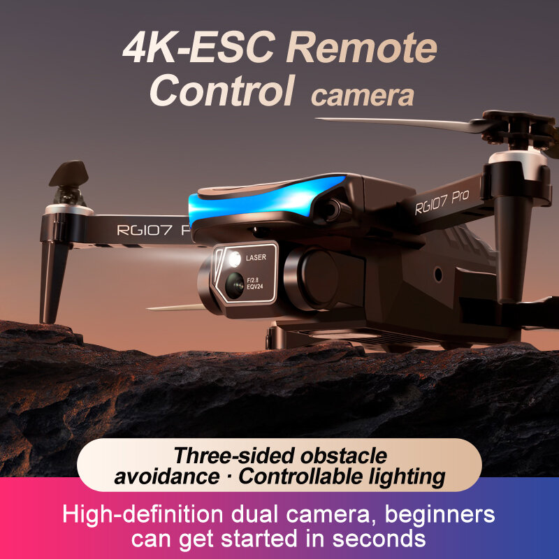 2023 RG107 Pro Drone 10K kamera HD potrójna powierzchnia unikania przeszkód FPV 6000M zdjęcia lotnicze składany dron Quadcopter