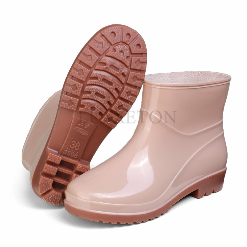 Women's Rain Boots Waterproof Rubber Shoes Woman Antiskid Thick Soled Work Shoes for Reasons 2023 New Fashion Botas De Mujer