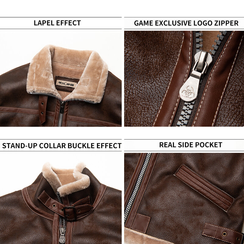 Fashion Leather Coat Jacket Cosplay PU Faur Jacket Long-sleeve Winter Outerwear Men Boy  men leather jacket