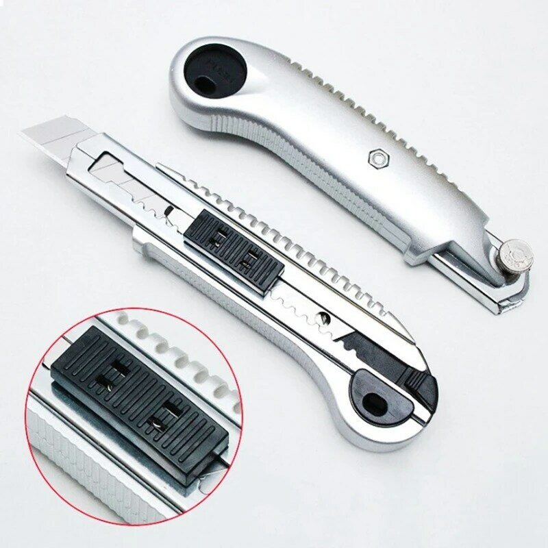 高品質の格納式ブレードナイフ、ポケットユーティリティナイフ、プラスチックシェル、シャープカッターツール、18mmブレード