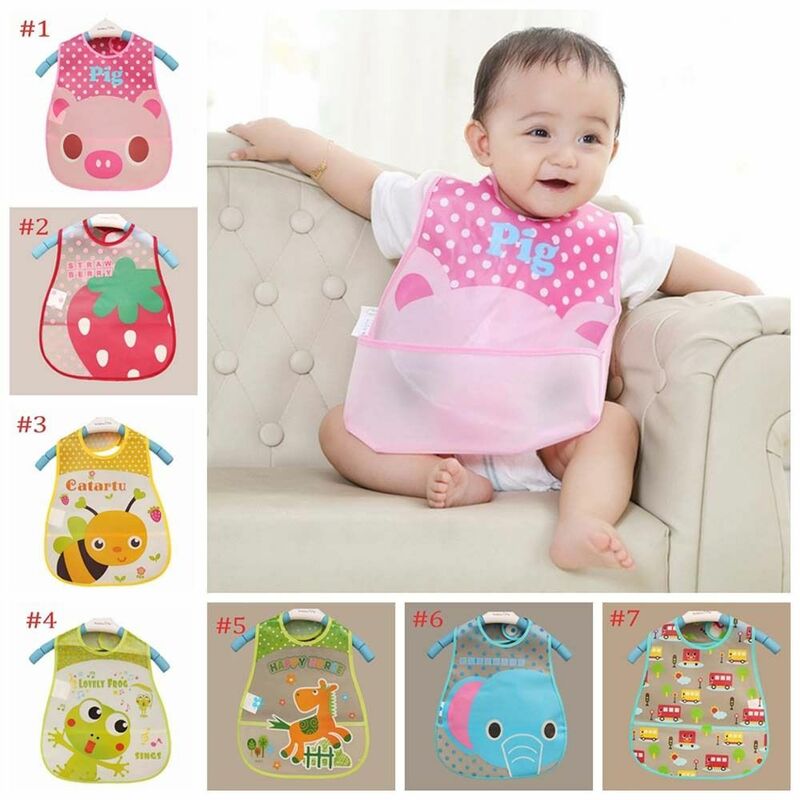 & Burp Smock Series Infant Kid Saliva Bib Kids Plastic Cloth Lunch Translucent Bibs/Cute Pattern Towel Baby Bibs Waterproof