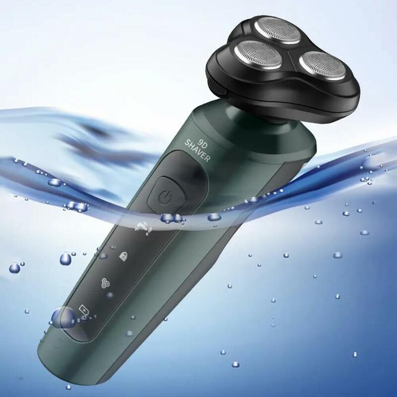 Afeitadora eléctrica para hombre, máquina de afeitar rotativa con batería recargable, resistente al agua, uso en seco y húmedo