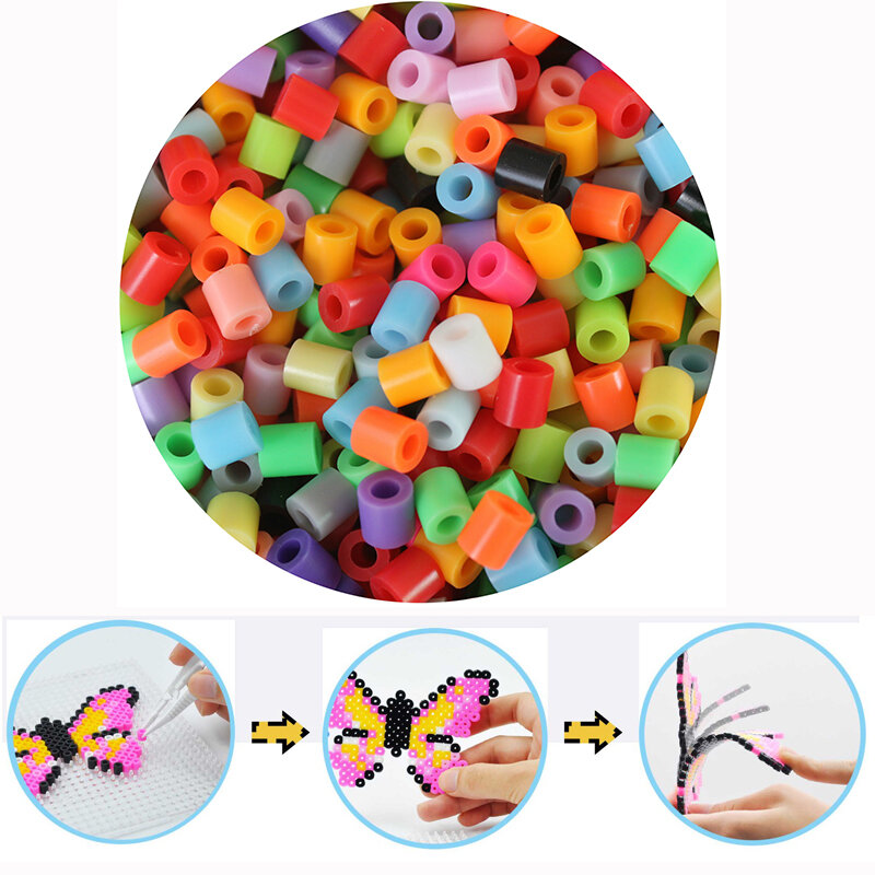 Perles en fer pour enfants, Puzzle de 5MM, 200 g/sac, 3400 pièces, perles Hama, bricolage, haute qualité, cadeau fait à la main, jouet fusible