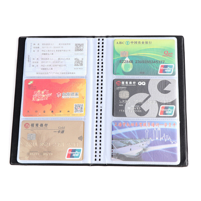 Pemegang kartu kredit ID kartu kulit laris, wadah penyimpanan koleksi bisnis Organizer casing buku kerajinan kertas 40/120/180/240/300