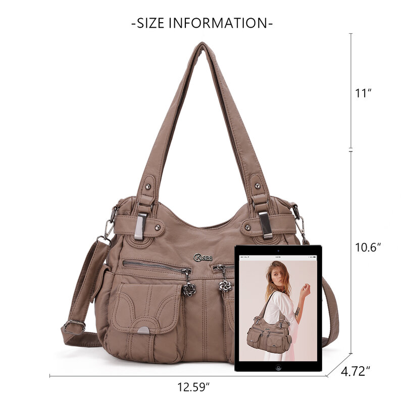 KL928 PU Leather Women Shoulder Bag Luxury Designer Tote Handbags Messenger Crossbody Bags Women's Large Capacity Shoulder Purse