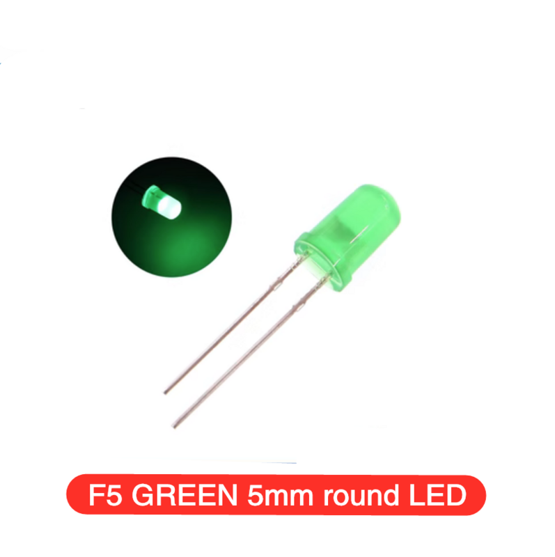 발광 다이오드 5 색 F5 5MM 원형 LED 어소트먼트 키트, 울트라 브라이트 확산 그린/옐로우/블루/화이트/레드 100 개/피스