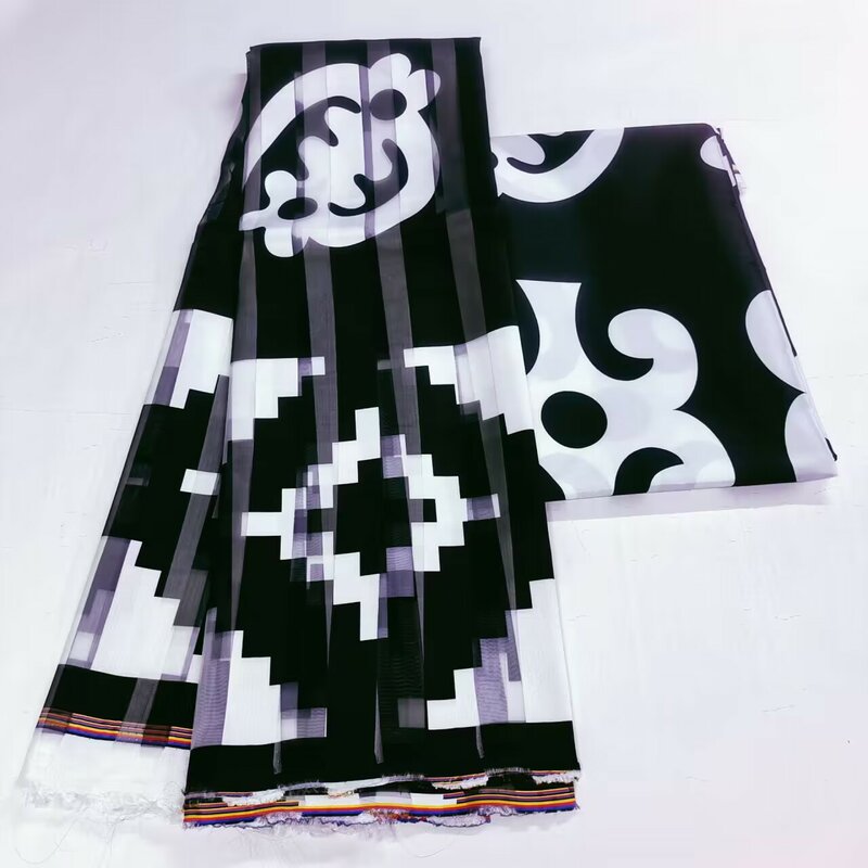 ผ้าไหมซาตินออแกนซ่าสำหรับชุดเดรสปาร์ตี้ใหม่ผ้าซาตินพิมพ์ลายคุณภาพสูงสำหรับลาน Fabric6แอฟริกัน2023