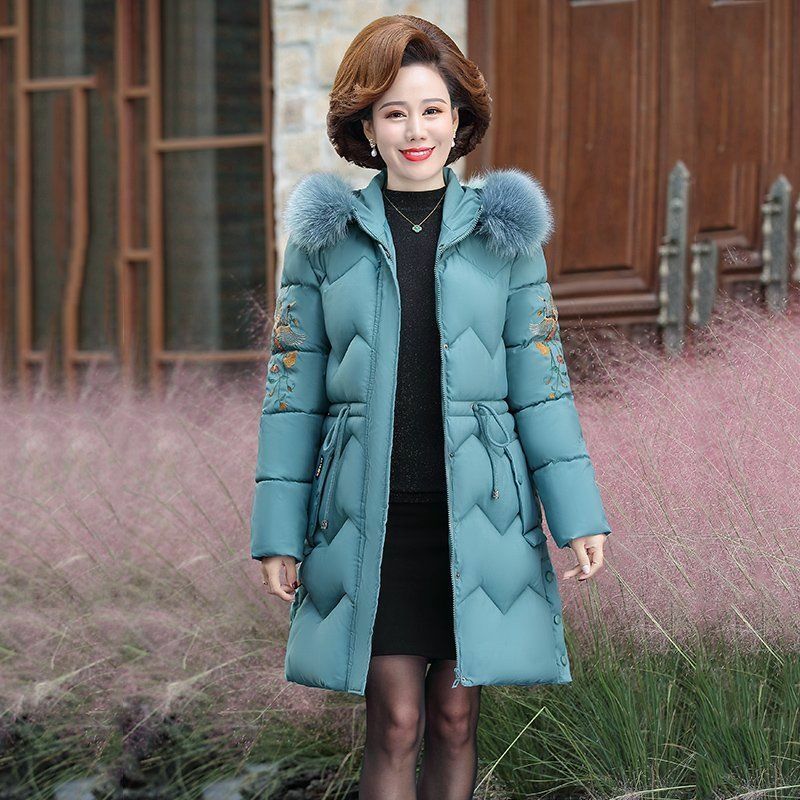 2023 New Winter Jacket Women Parkas Warm Fur Collar Jacket Long Hooded Parka Coat Female Thick Office Lady Streetwear K115