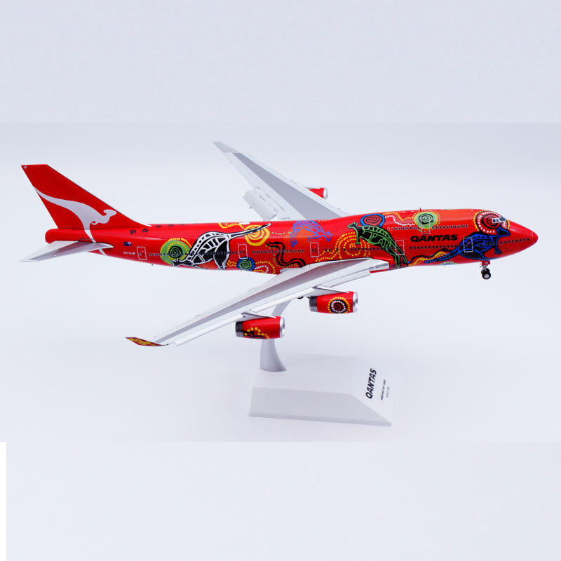 Xx20375a legierung sammel flugzeug geschenk jc wings 1:200 qantas airlines boeing B747-400 diecast flugzeug jet modell VH-OJB klappe runter