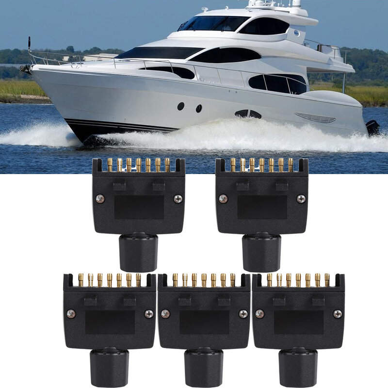 5 pces conector macho da tomada do reboque liso da au de 7 pinos para o barco do adaptador do reboque da caravana