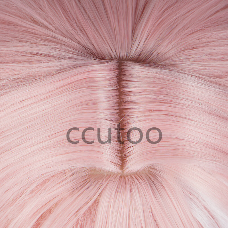 Game Fate Apocryph Astolfo Cosplay Wigs Long Pink Heat Resistant Synthetic Hair Halloween Play Role + 3 pieces black headwear