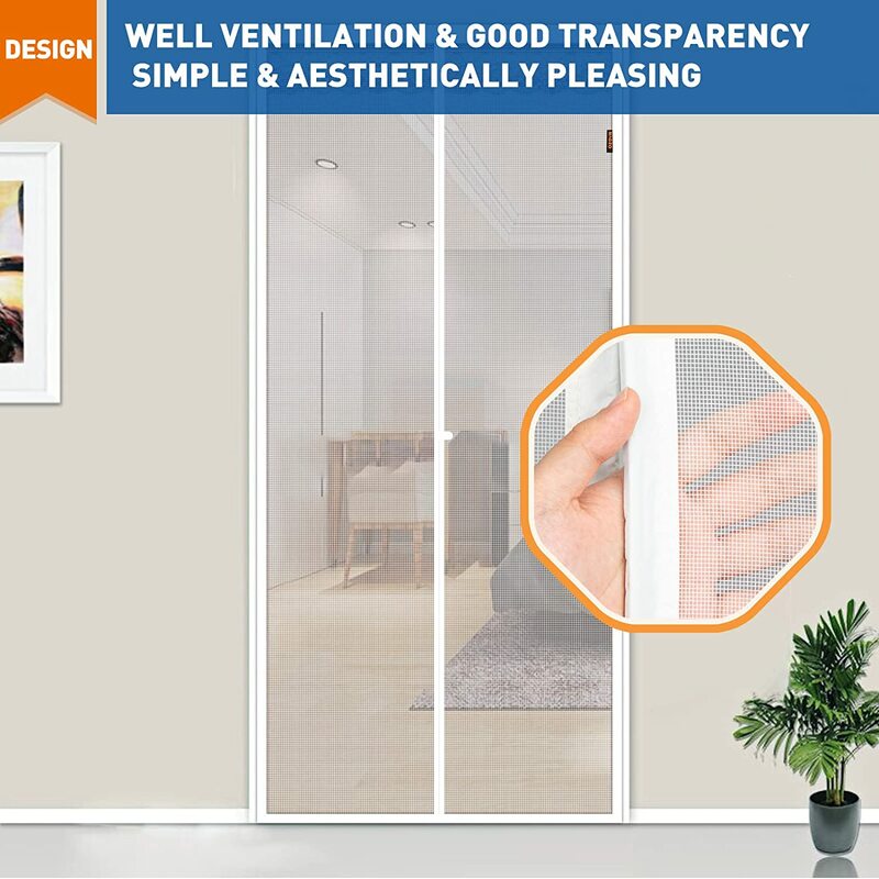 White Strong Magnetic Door Curtain Encryption Invisible Anti- Mosquito Mesh Net Customized The Automatic Closing Screen Door