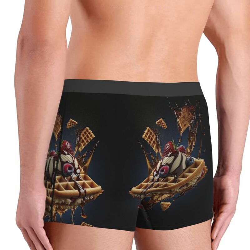 Nutty Chocolate Ice Cream Waffle Mencosy Boxer Briefs,3D printing Underpants, Highly Breathable High Quality Birthday Gifts