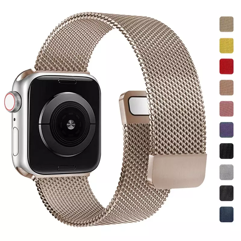Correa Milanese Loop para Apple watch, pulsera de 44mm, 45mm, 41mm, 49mm, 42mm, 40mm, 45mm, iwatch series 9, 7, 8, 4, 5, 6 SE, Ultra2