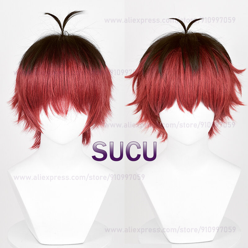 Anime stark Cosplay Perücke 30cm orange rot gemischt schwarz braun Haar hitze beständige synthetische Perücken Perücke Kappe