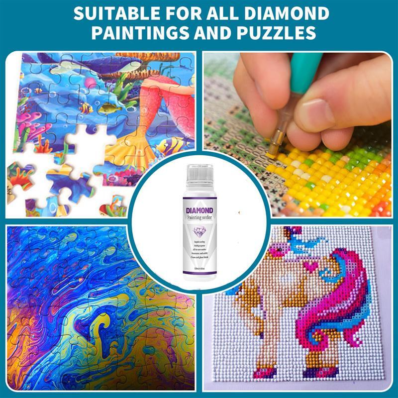 120ml/60ml Diamond Painting colla Sealer Diamond Art Permanent Hold & Shine Effect Sealer Diamond Painting puzzle con pennello