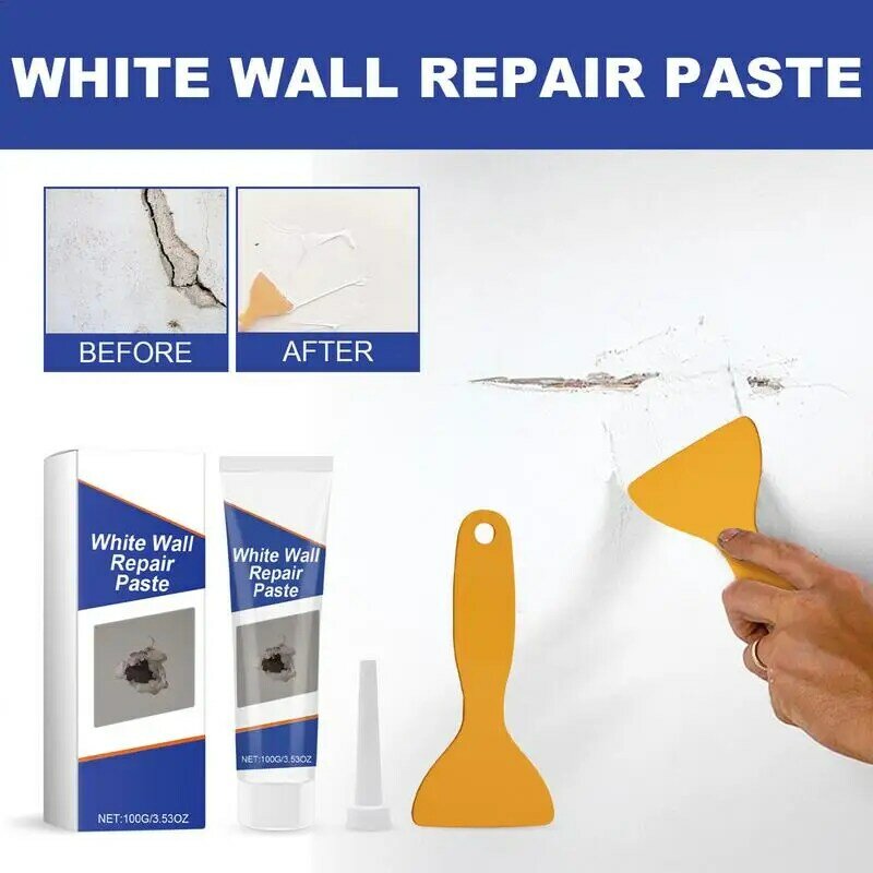 Kit de reparación de parches de paneles de yeso, Kit de parches de reparación de paredes con raspador, Parche de paneles de yeso de agujero grande, agente de reparación de paredes para eliminar manchas de pared