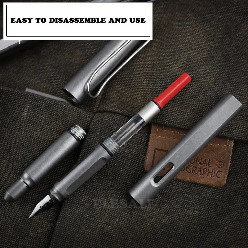 Penna a inchiostro stilografica 2 In 1 penna tattica In titanio TC4 di alta qualità penna aziendale per autodifesa strumento EDC regalo Dropshipping