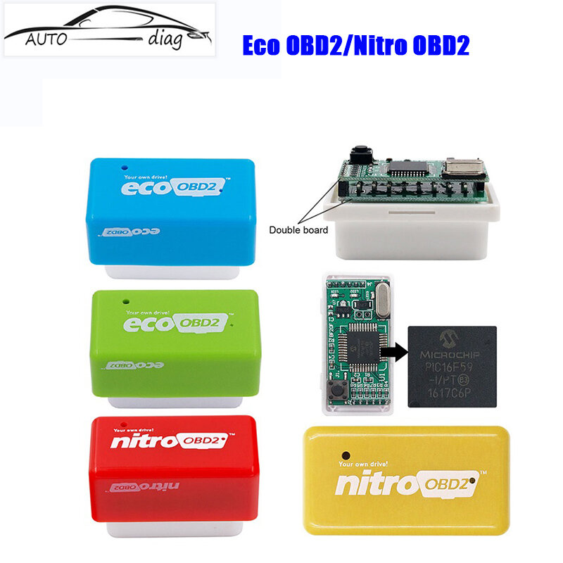 EcoOBD2-ahorro de combustible 15%, caja de sintonización de Chip de potencia para coches de gasolina y bencina, ECO Nitro EcoOBD2
