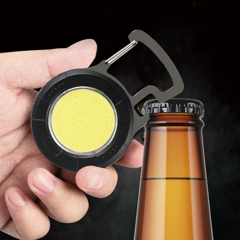 Small COB flashlights Rechargeable Keychain Camping Lamp Magnet Base Keyring