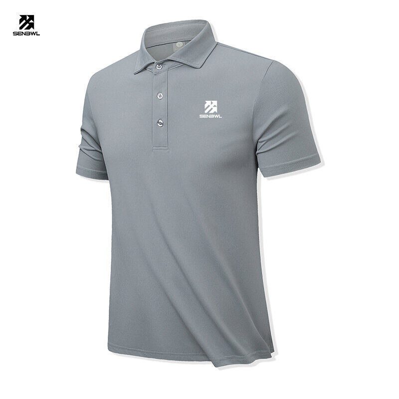 SENBWL High quality Men's casual solid color top shirt Popular T-shirt Golf POLO shirt Quick drying T-shirt Business casual Tees