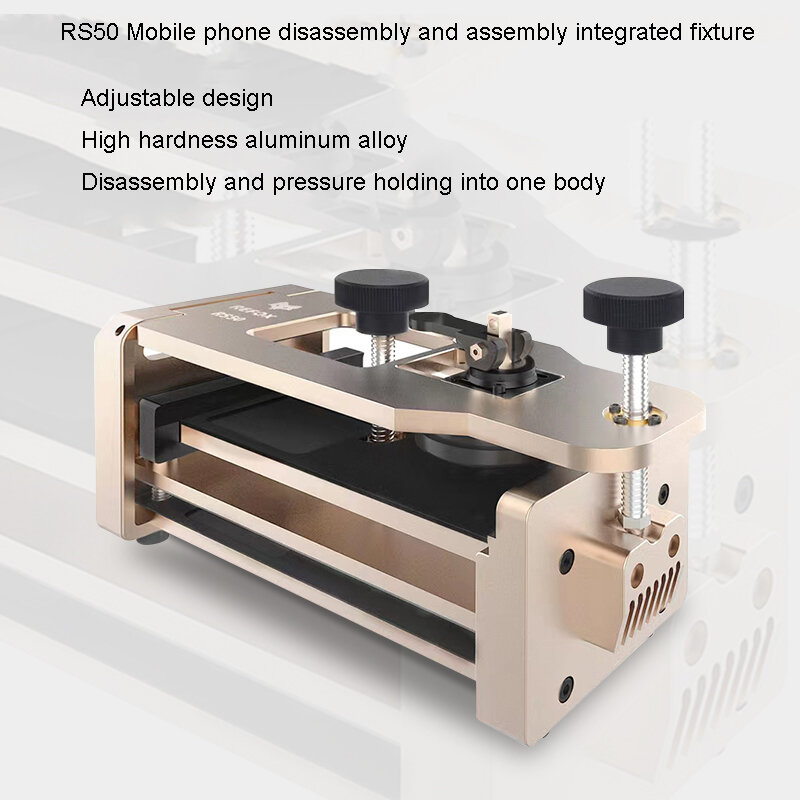 REFOX RS50 2 in 1 dispositivo di apertura e morsetto per telefono cellulare per la rimozione della copertura posteriore dello schermo piatto e la tenuta di pressione
