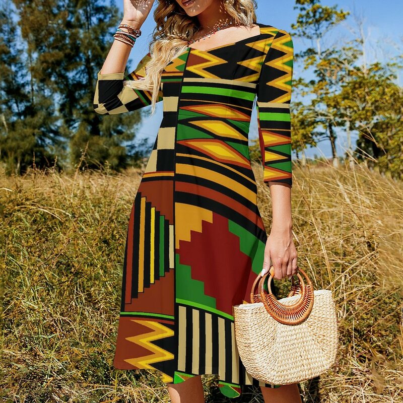 아프리카 민족 프린트 원피스 여름 섹시한 부족 켄테 디자인, 귀여운 드레스 숙녀, 한국 패션, 빅 사이즈 캐주얼 원피스 선물