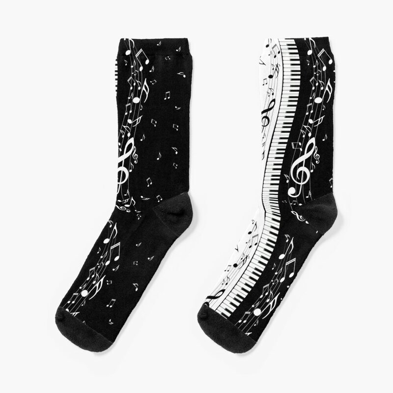 Минималистичные носки с пианино-ключами, теплые мужские зимние милые мужские хлопковые носки высокого качества для женщин и мужчин
