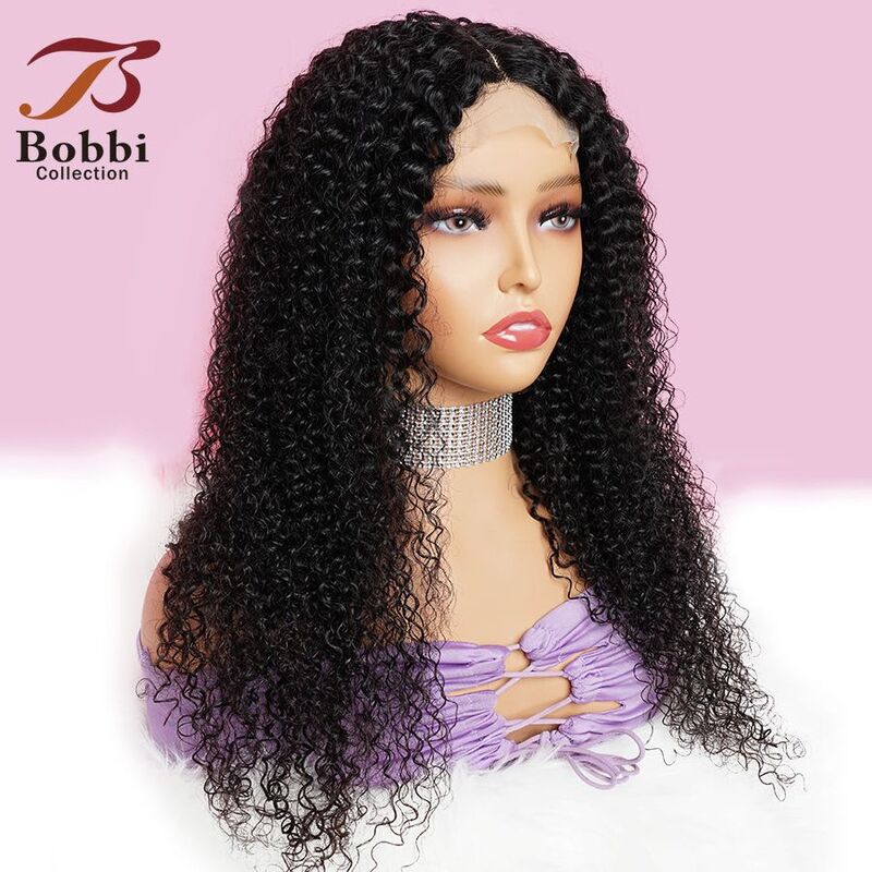 Jerry Curly Lace Front Wig Human Hair Wigs Natural Color Free Middle Part Transparent Lace Closure Wigs for Women BOBBI
