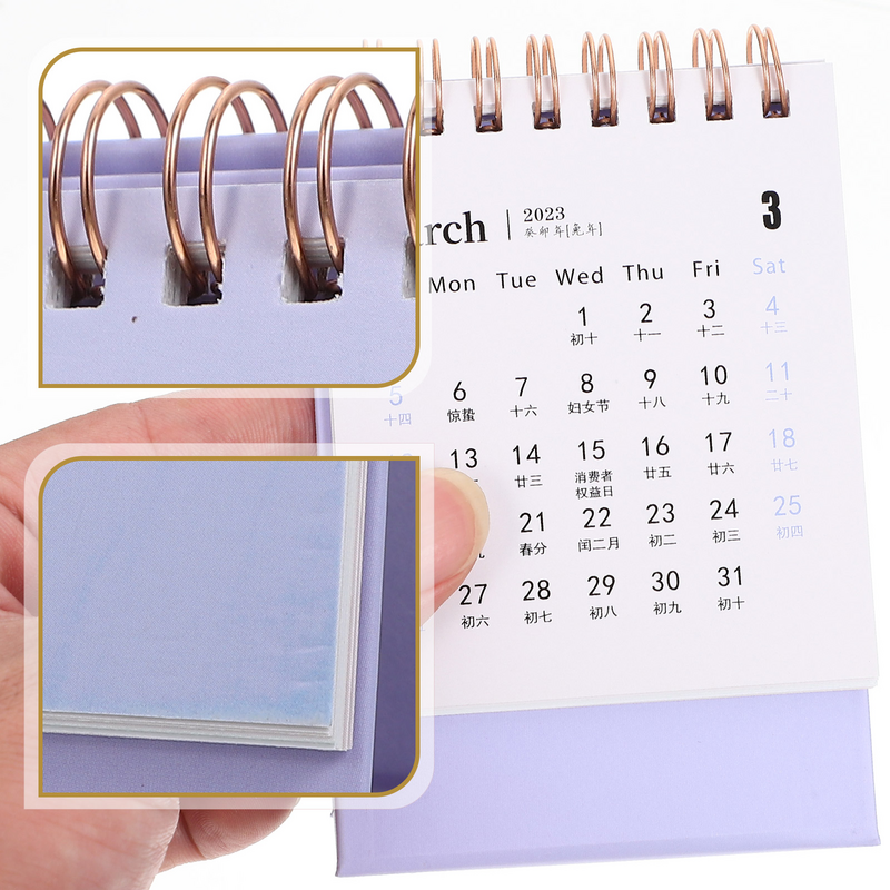 Calendario de pie para el hogar, conveniente Calendario de escritorio, calendario de mesa de escritorio