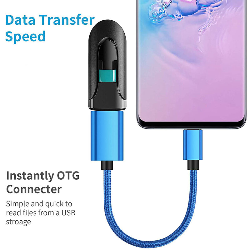 OTG 타입 C 케이블 어댑터 USB-타입 C 어댑터 커넥터, 샤오미 삼성 S20 화웨이 OTG 맥북 프로용 데이터 케이블 변환기