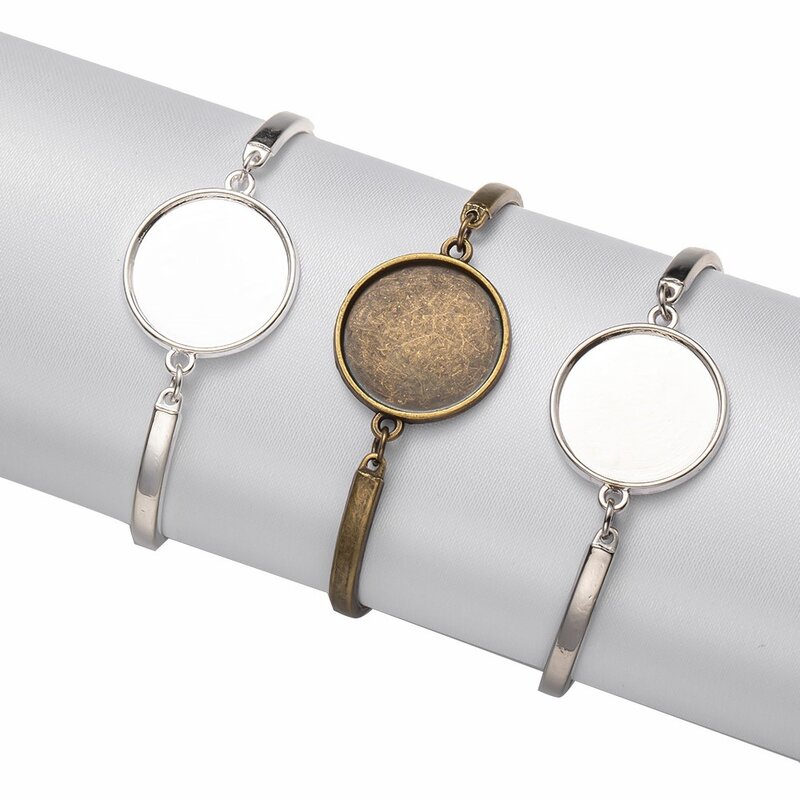 5 Stuks Ronde Armband Basis Blanks Bezels Cabochons Trays Instellingen Voor Diy Sieraden Maken Armbanden Accessoires Bevindingen Groothandel