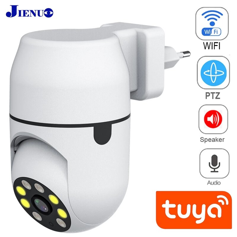 Tuya-ワイヤレス自動追跡カメラ,暗視機能付きワイヤレスセキュリティデバイス,カラー,Wifi,家庭用