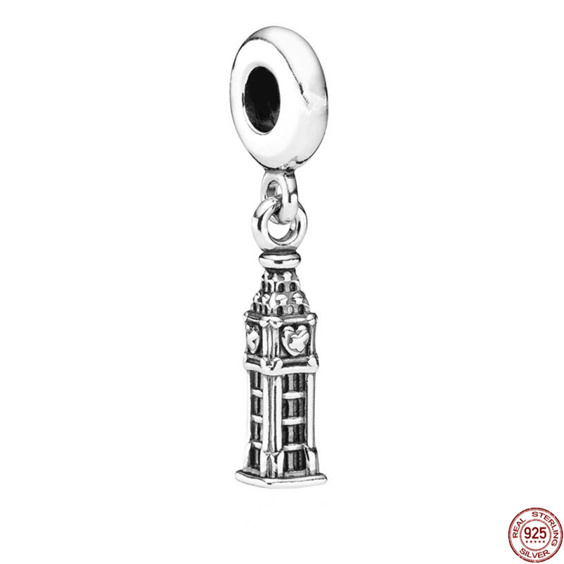 Браслет Pandora из серебра 925 пробы с шармами-подвесками в виде Парижской Эйфелевой башни и статуи Свободы