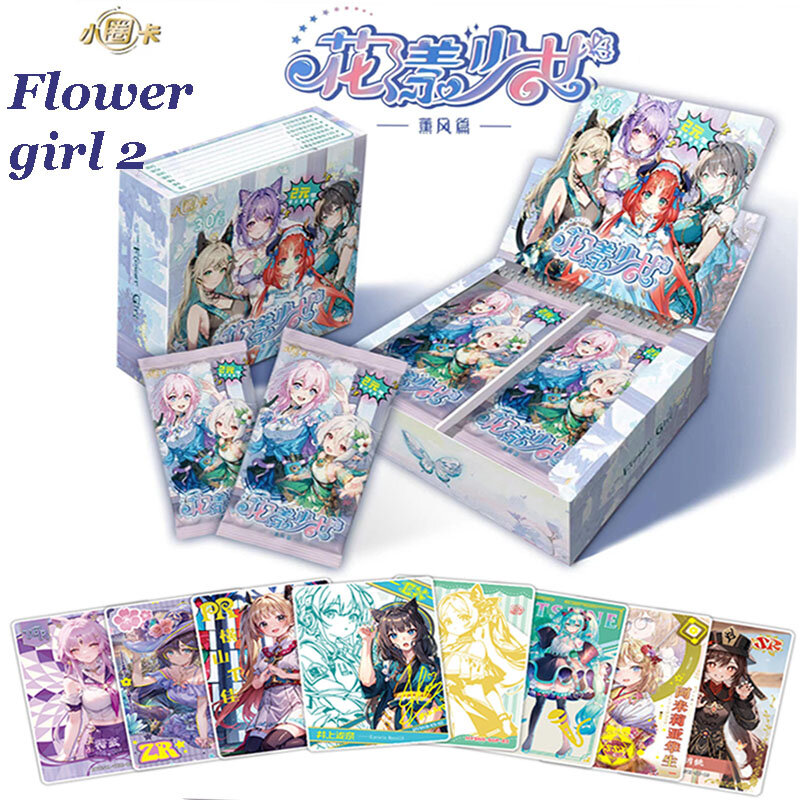 Bunga baru gadis 2 Dewi cerita koleksi kartu Booster kotak Tcg Anime lucu gadis Bikini permainan kartu anak meja mainan untuk hadiah