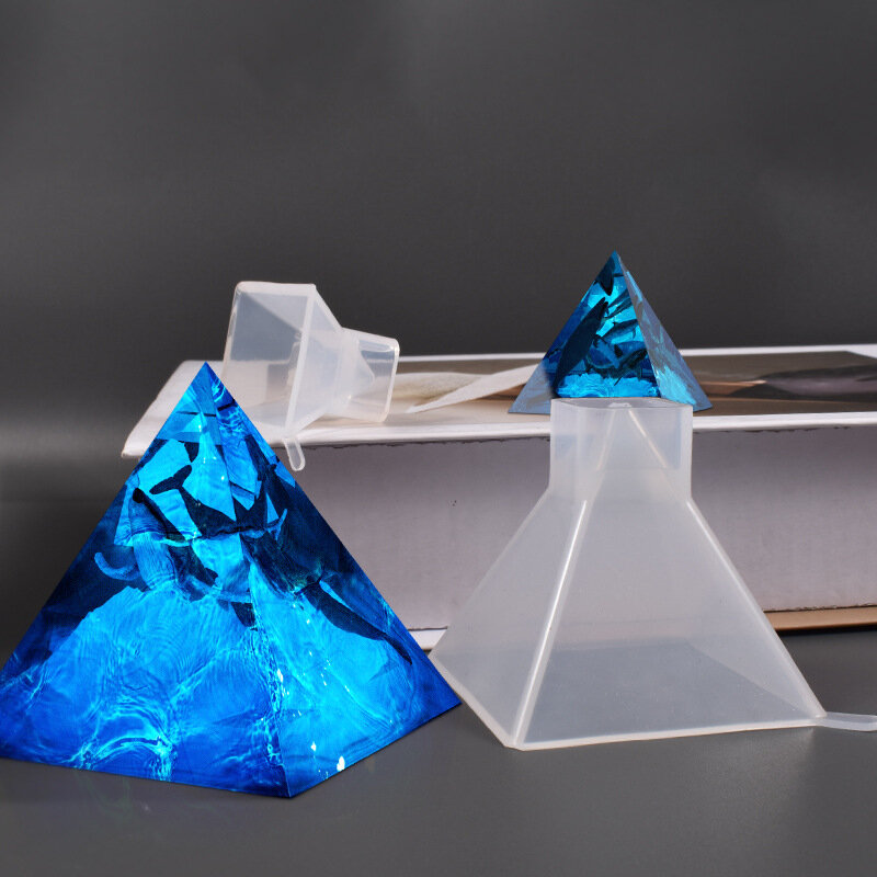 Moldes de silicona en forma de pirámide para manualidades, pequeños moldes de resina de silicona para fabricación de joyas