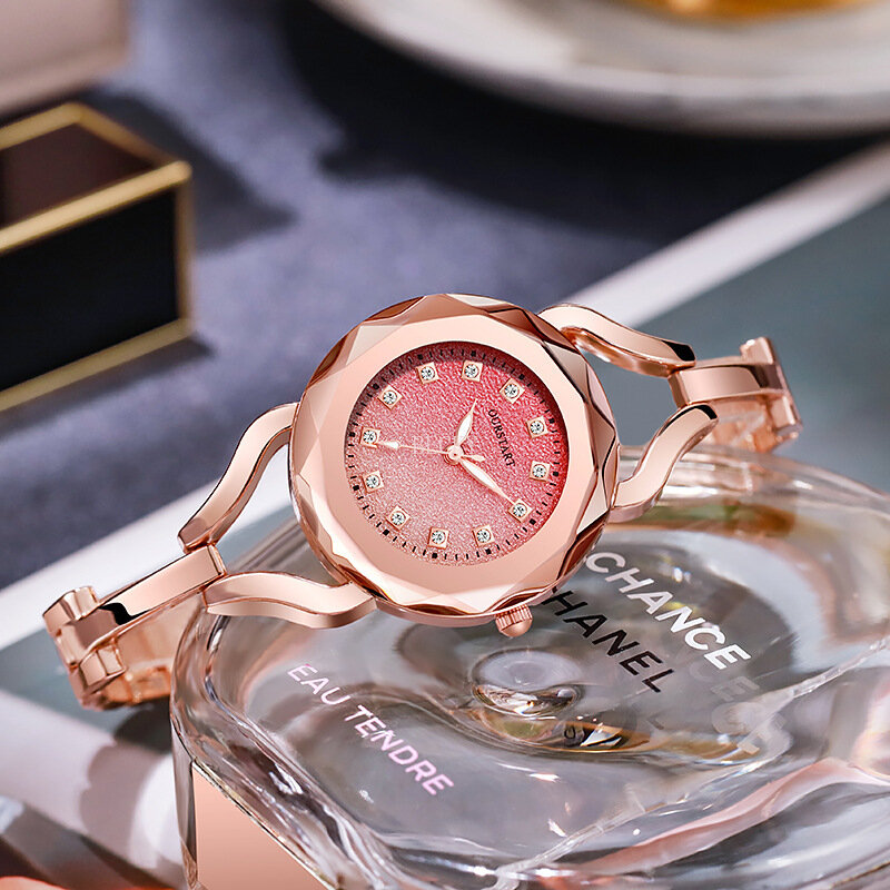 Elegante orologio di lusso per le donne braccialetti con cielo stellato orologi da polso da donna quadrante piccolo orologi da polso in oro rosa per le donne Reloj Mujer