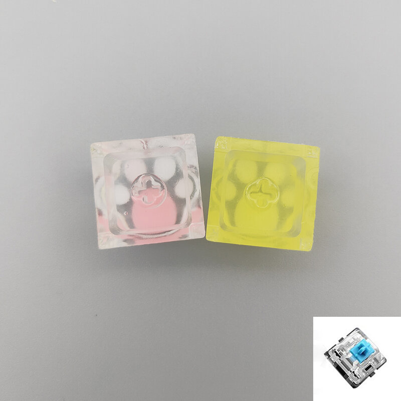 Tapa de tecla retroiluminada con forma de Pata de Gato para teclados mecánicos, personalizada, de cristal transparente, con eje Cherry MX
