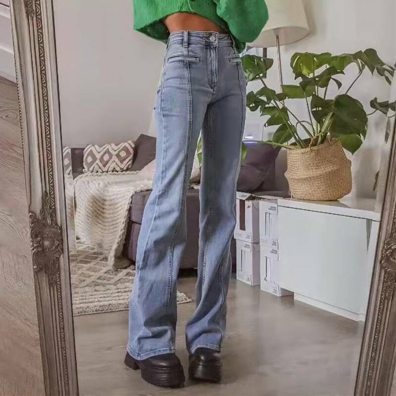 Vintage nadruk gwiazdy wysokiej talii dżinsy kobiet Harajuku 90s estetyczne Denim długie spodnie damskie Streetwear stroje proste spodnie