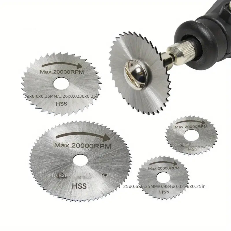 1 set of mini circular saw blades, Hss cutting discs, rotary drilling tool accessories for wood plastic and aluminum