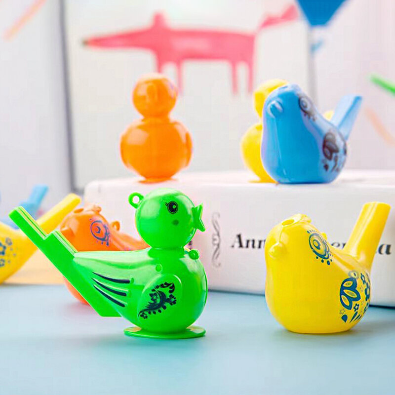 Sifflet oiseau d'eau en plastique pour enfants, jouets amusants pour filles et garçons, 5 pièces