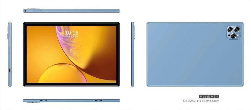 Tablette PC de 10 Pouces avec Écran de 10 Pouces, 4G, Octa Core 64 Go, Android 12, GPS, 3G, Appel Téléphonique, WIFI 2023, Nouveauté 10.1