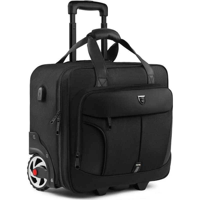 Laptop Bag,Rolling Briefcase for Men & Women,Laptop Briefcase on Wheels,Carry On Bag for Business Travel